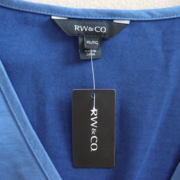 NWT RW&Co women blue long sleeve romper jumpsuit size XL - Picture 6 of 15